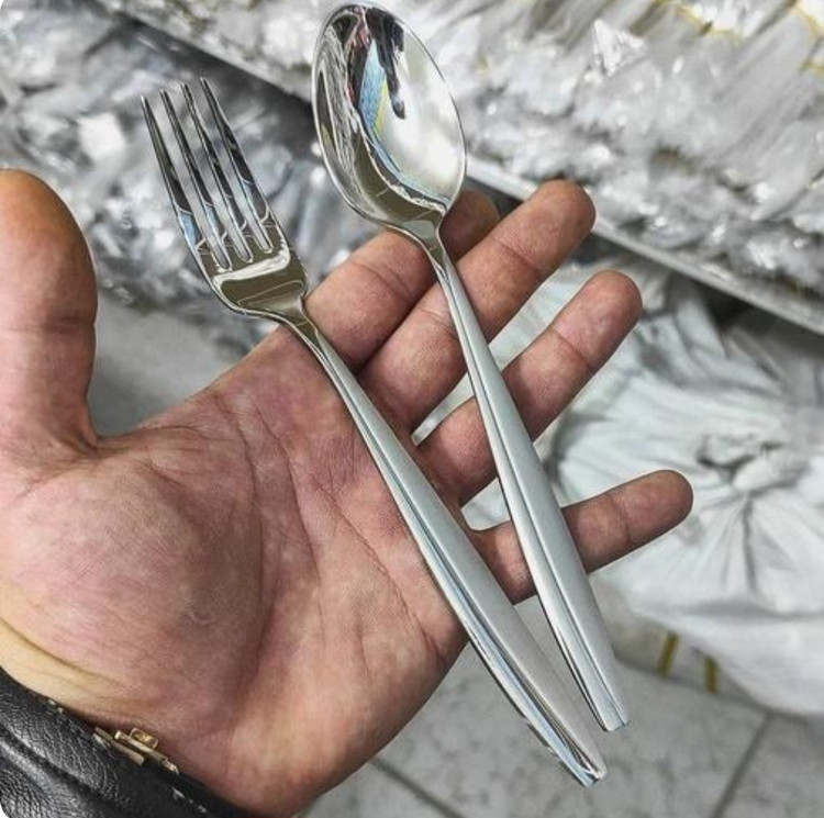 سرویس قاشق و چنگال مینیاتور ۱۲۸ پارچه ۲۴ نفر ضد زنگ با کیف سامسونت