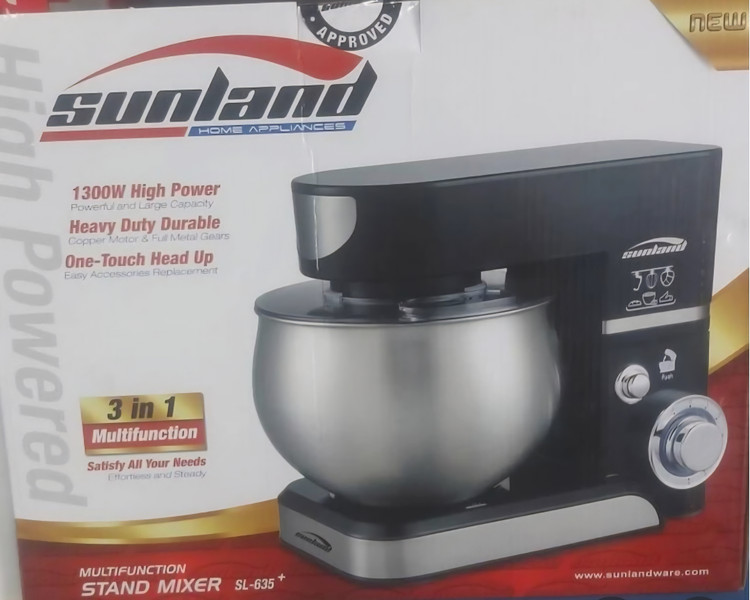 همزن سانلند مدل SL-635 حرفه ای 1300 وات 6 سرعته 5 لیتر 24 ماه ضمانت معتبر شرکتی