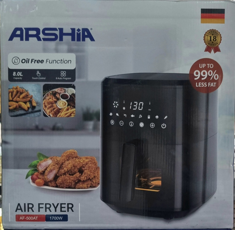 سرخ کن بدون روغن عرشیا مدل AF-5۰۰AT ظرفیت 8 لیتر