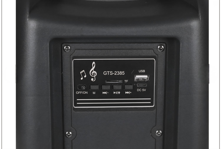 اسپیکر بلوتوثی GTS مدل GTS-2385 سایز ۸ اینچ همراه با دو عدد میکروفن