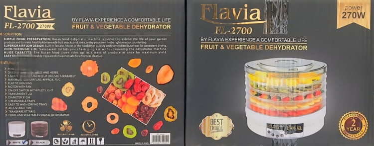 میوه خشک کن فلاویا مدل FL-2700 دارای ۵ طبقه